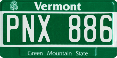 VT license plate PNX886
