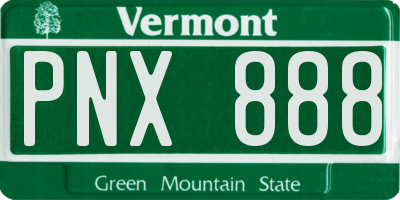 VT license plate PNX888
