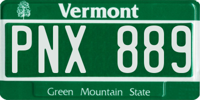 VT license plate PNX889