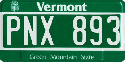 VT license plate PNX893