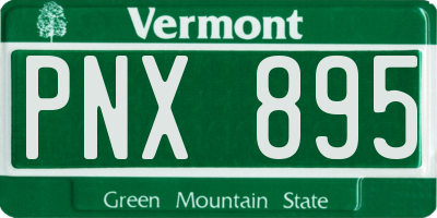 VT license plate PNX895