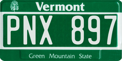 VT license plate PNX897
