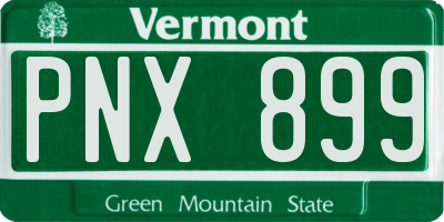 VT license plate PNX899