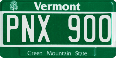 VT license plate PNX900