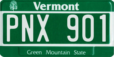 VT license plate PNX901