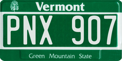 VT license plate PNX907