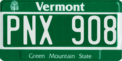 VT license plate PNX908