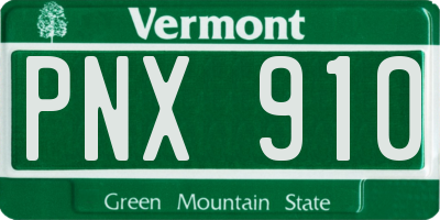 VT license plate PNX910