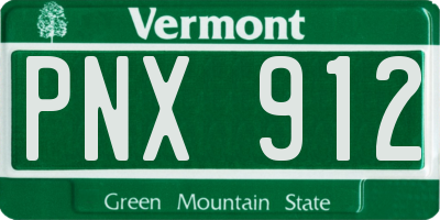 VT license plate PNX912