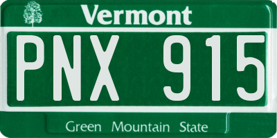 VT license plate PNX915