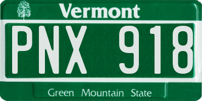 VT license plate PNX918