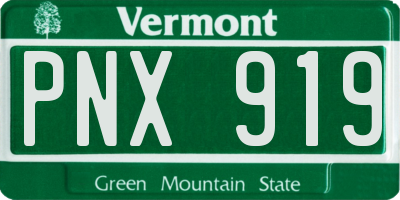 VT license plate PNX919