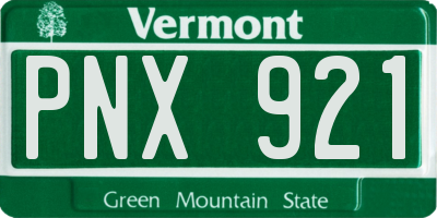 VT license plate PNX921