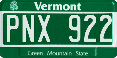 VT license plate PNX922