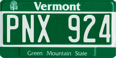 VT license plate PNX924
