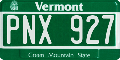 VT license plate PNX927
