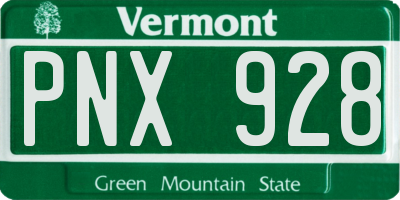 VT license plate PNX928