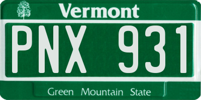 VT license plate PNX931