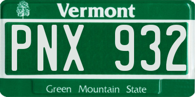 VT license plate PNX932