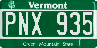 VT license plate PNX935