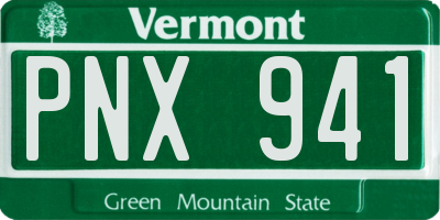 VT license plate PNX941
