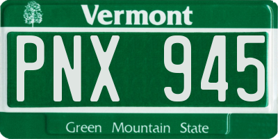 VT license plate PNX945