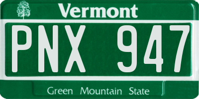 VT license plate PNX947