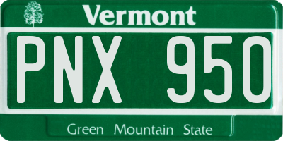 VT license plate PNX950