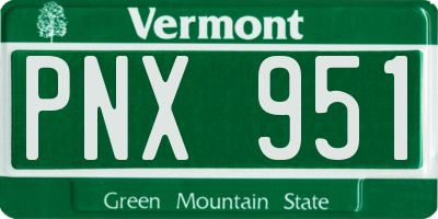 VT license plate PNX951