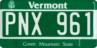 VT license plate PNX961