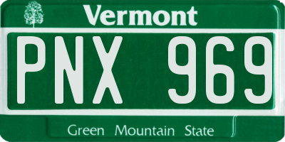 VT license plate PNX969