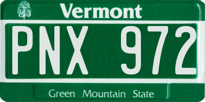 VT license plate PNX972