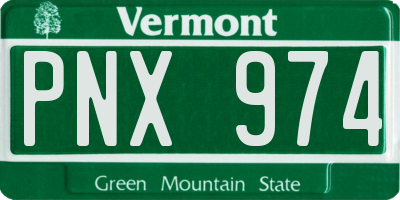 VT license plate PNX974