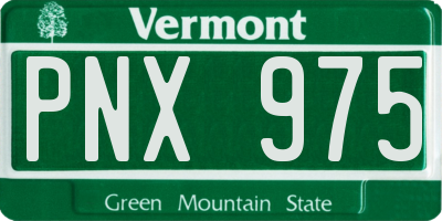 VT license plate PNX975