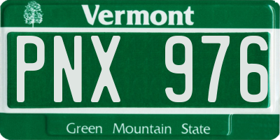 VT license plate PNX976