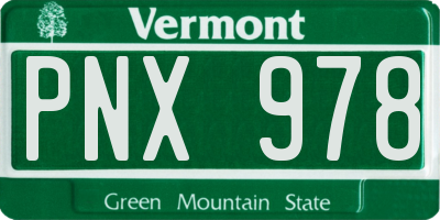 VT license plate PNX978
