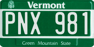 VT license plate PNX981