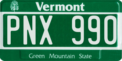 VT license plate PNX990