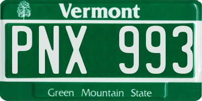 VT license plate PNX993