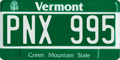 VT license plate PNX995