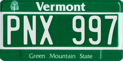 VT license plate PNX997