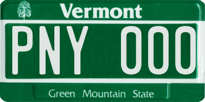 VT license plate PNY000