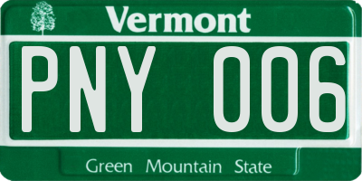VT license plate PNY006