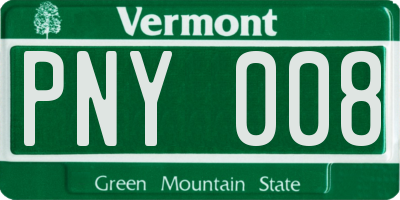VT license plate PNY008