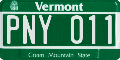 VT license plate PNY011