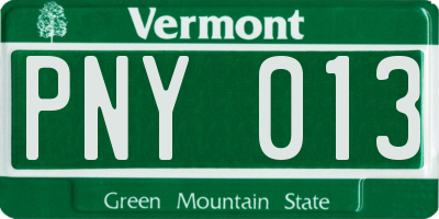 VT license plate PNY013