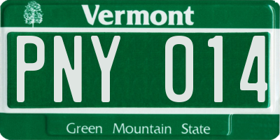 VT license plate PNY014