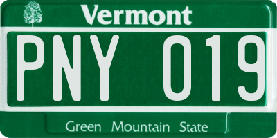 VT license plate PNY019