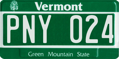 VT license plate PNY024