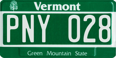 VT license plate PNY028